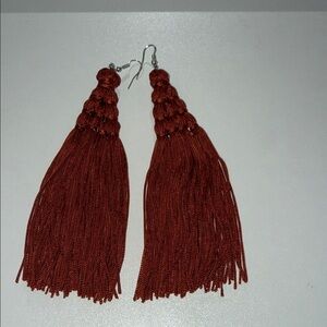 Elegant Tassel Earrings in Rich Brown